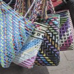 Colorful plastic handbag Pretty souvenirs from Mexico